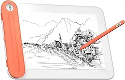 Tablet de Desenho UGEE Q8W com Bluetooth 5.0, Área Ativa de 20 cm, Caneta Sem Bateria com 8192 Níveis, Compatível com Vários Dispositivos.