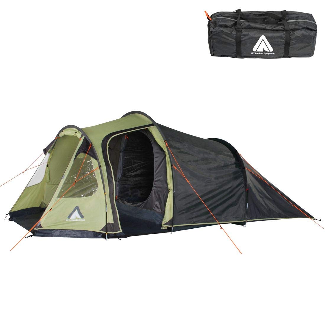10T Zelt Mandiga Beechnut 4 Mann Tunnelzelt wasserdichtes Campingzelt 5000mm Familienzelt + Stehhöhe Sport & Freizeit