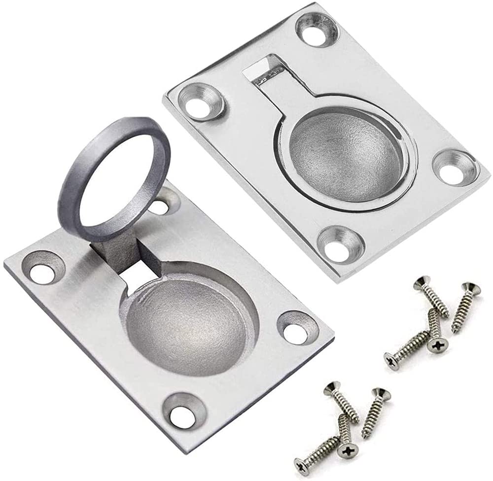 Bestgle 2 Pack Flush Ring Pull, Boat Hatch Pull Flush Lift, Stainless