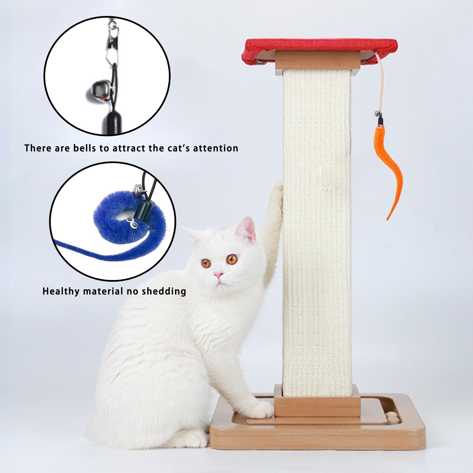 QSZHSL Set van 20 kattenspeelgoed - Wormen - Hanger in de vorm van een worm - Vervangend speelgoed - Met bel - Voor katten QSZHSL Set van 20 kattenspeelgoed - Wormen - Hanger in de vorm van een worm - Vervangend speelgoed - Met bel - Voor katten