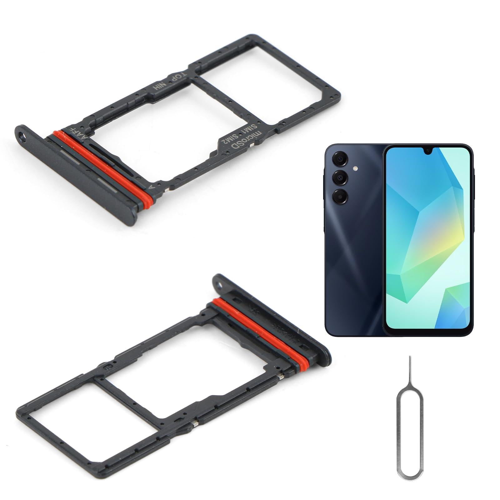 RongZy 2 Pezzi Vassoio Porta Scheda SIM per Samsung Galaxy A16 5G Supporto Scheda SIM Ricambio per Samsung Galaxy A16 5G SM-A166B/A166U/A166M/A166E con Perno di Espulsione