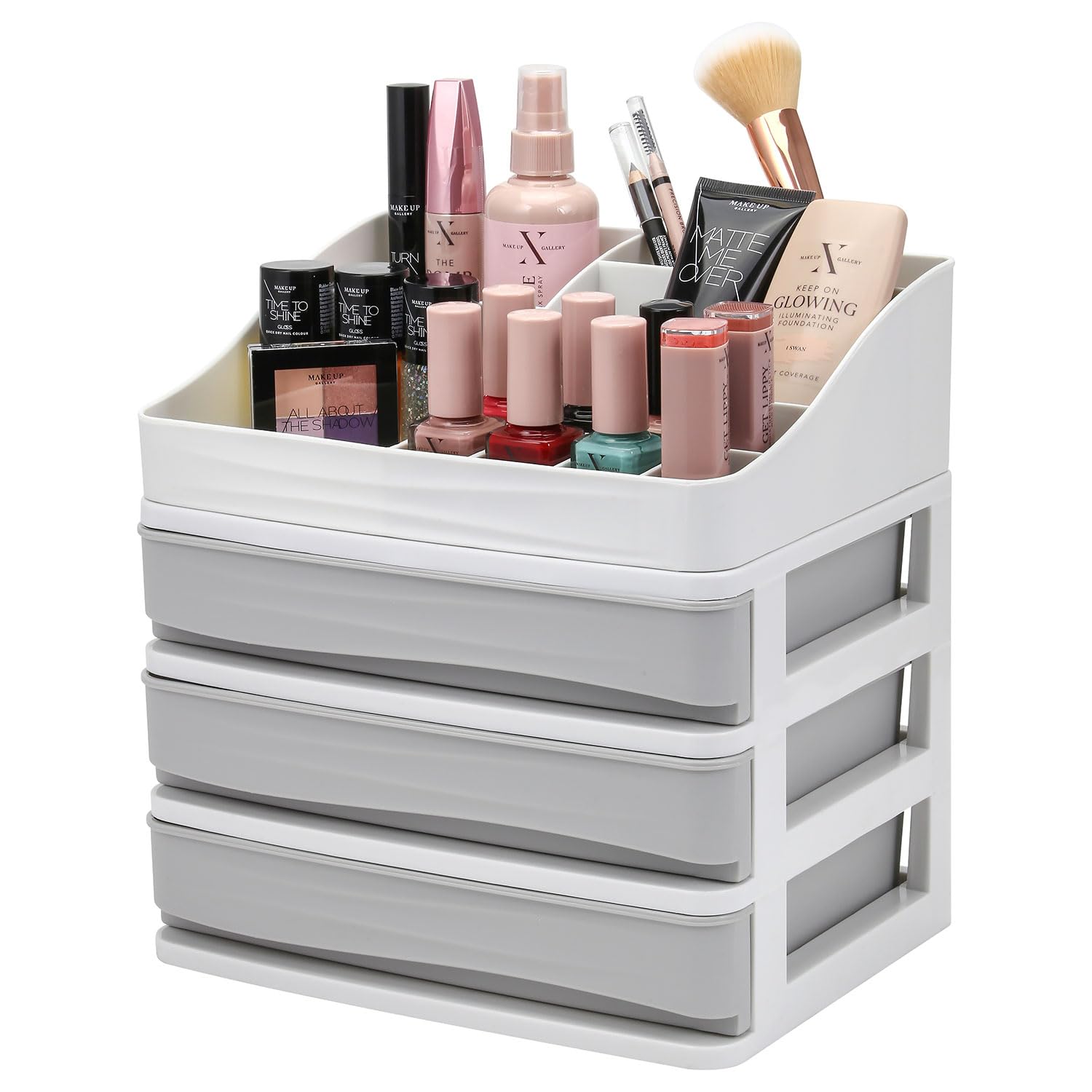 3 Drawer Beauty Cosmetic Organiser Makeup Drawers Tray Display Box Case
