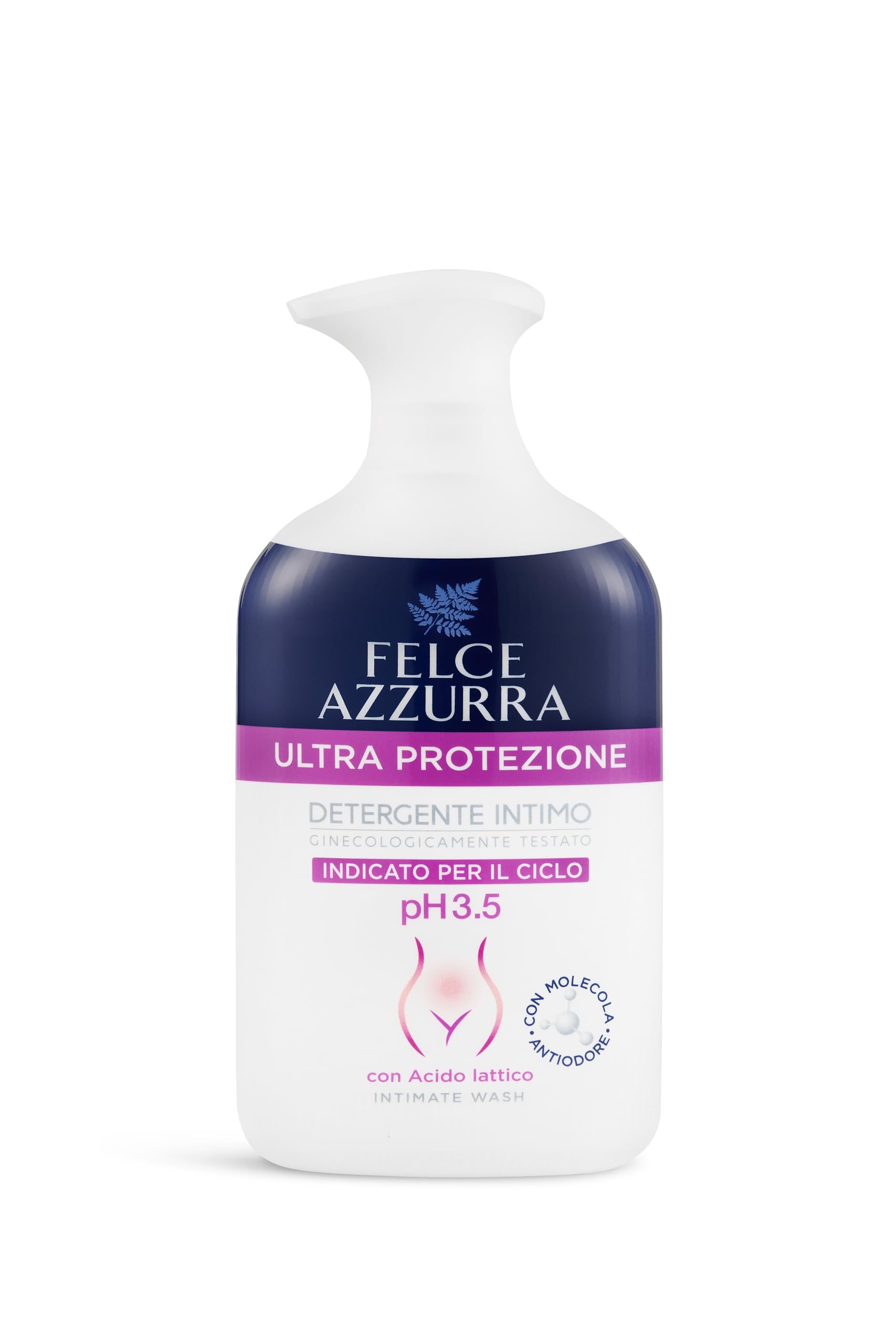 Felce Azzurra - Detergente Intimo Ultra Protezione per Igiene Intima Quotidiana Ph 3.5, Sapone Intimo Delicato Antiodore Indicato per il Ciclo, Ginecologicamente Testato Dona Freschezza a Lungo 250 ml
