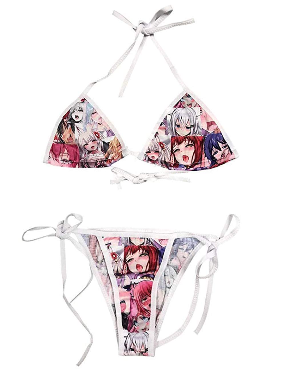 Ahegao Gezicht String Bikini Lolita Japanse Manga Sexy Lingerie Anime BH en Tanga Set