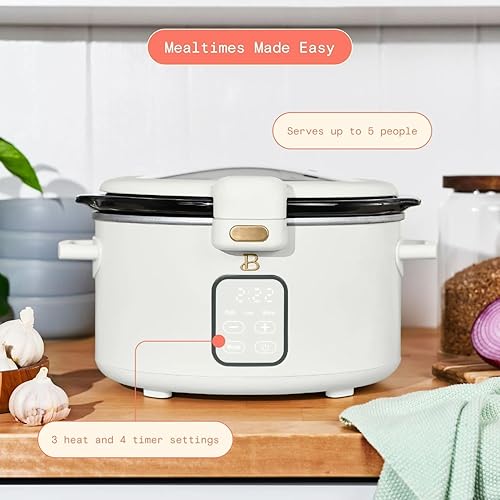 Miniatura 2 de 4QT Programmable Slow Cooker with Hinged Lid, Touch Display, Multiple Heat Settings, Ideal for Family Meals