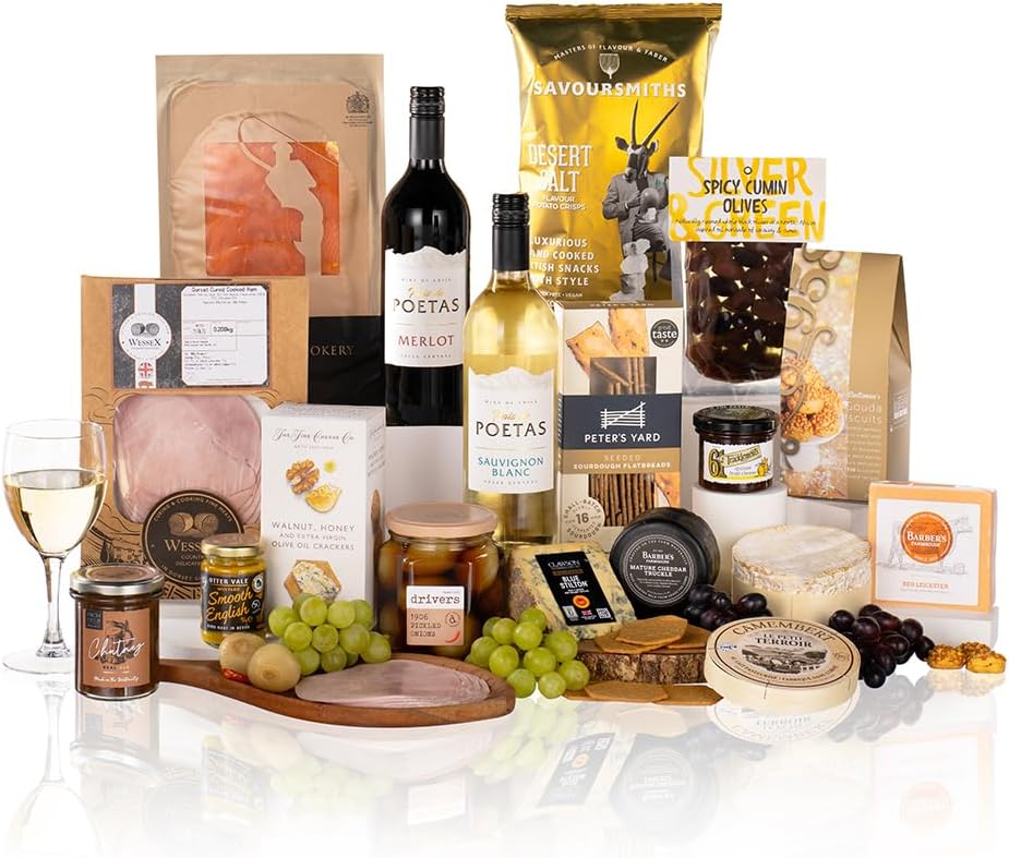 Virginia Hayward Hamper, Savoury Feast Hamper – Premium Cheese, Meats, Smoked Salmon & Artisan Accompaniments – Ideal Food Gift