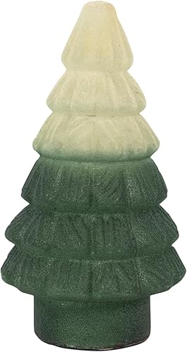 Creative Co-Op Árbol de cristal con cuentas de semillas, verde esmerilado degradado