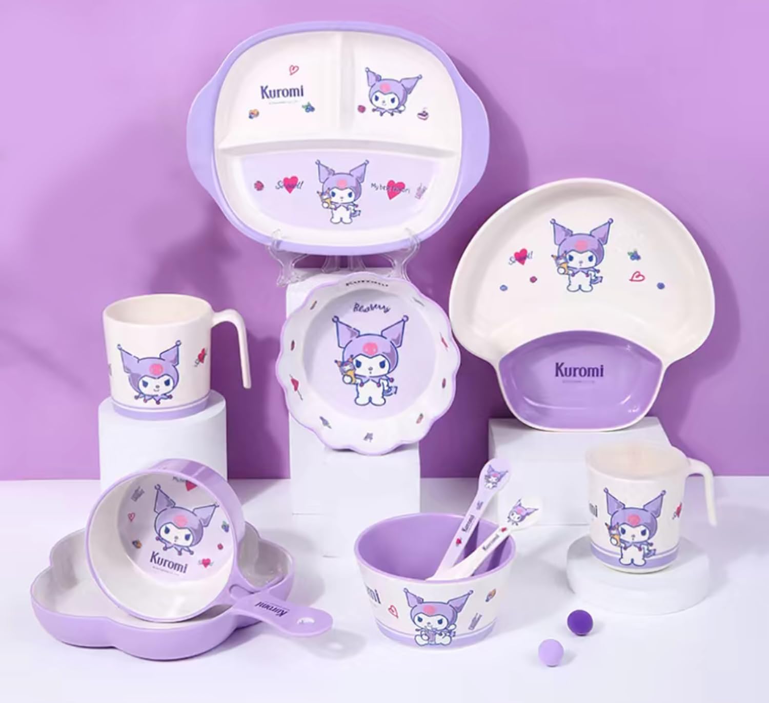 Amazon | クロミ ちゃん 食器セット 子供用 家庭用 ボウル プレート 箸