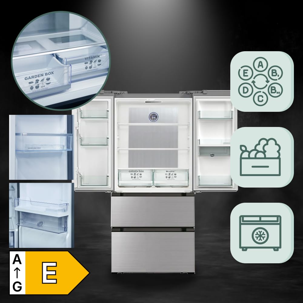 Kaiser Side-by-Side KS 80420 R + IceBox, 183 cm x 83,6 cm, chłodziarko-zamrażarka kombi lodówka Side-by-side No Frost 506 l, stal nierdzewna