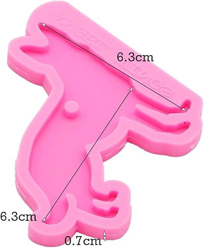 Miniatura 2 de Brillante brillante forma de Wolfhound Epoxy Craft llavero de silicona estilo perro molde de arcilla polimérica DIY collar resina resina epoxi molde