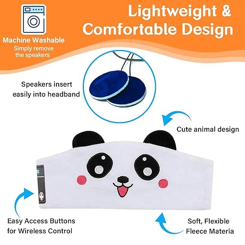 Miniatura 10 de RBFSAH Auriculares para niños, diadema inalámbrica, diadema sobre la oreja, auriculares para niños, bebés y niños pequeños, con altavoces finos y