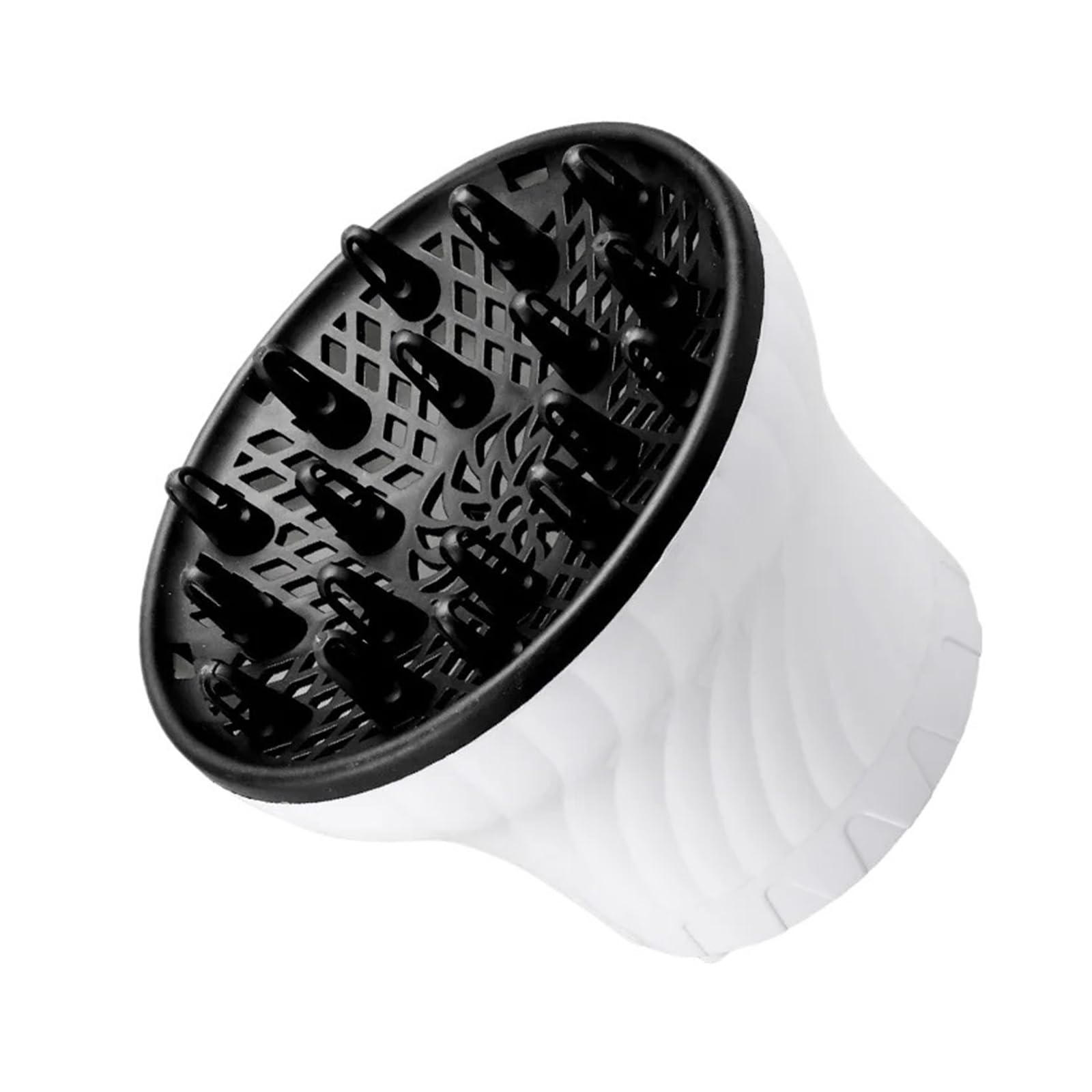 Diffusor anpassbar for Föhne mit drehbarem Design, lockige große Windhaube, Werkzeuge in fester Form(White B)