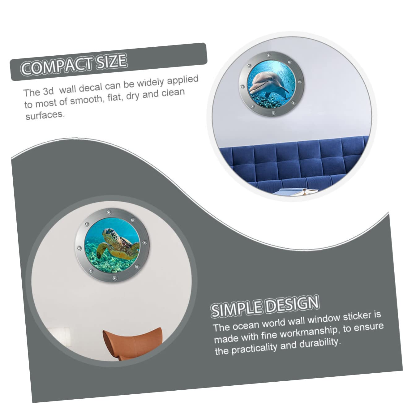 Tofficu 3 Set Adesivo Animale Marino Per Squali Ragazzo Creature Parete Blu Decalcomanie Sottomarine Adesivi Murali Rimovibili Decalcomania Sotto Il Mare Adesivo Decorativo Pvc 4 Pezzi * 3