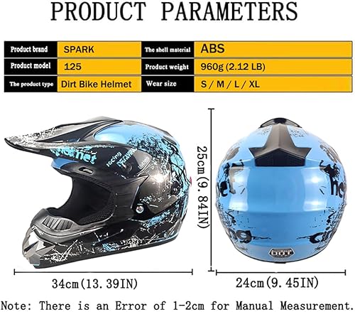 Miniatura 7 de SPARK - Cascos para bicicleta de montaña para niños, cascos de motocicleta para jóvenes, ATV, motocross, de cara completa, para hombres y mujeres,