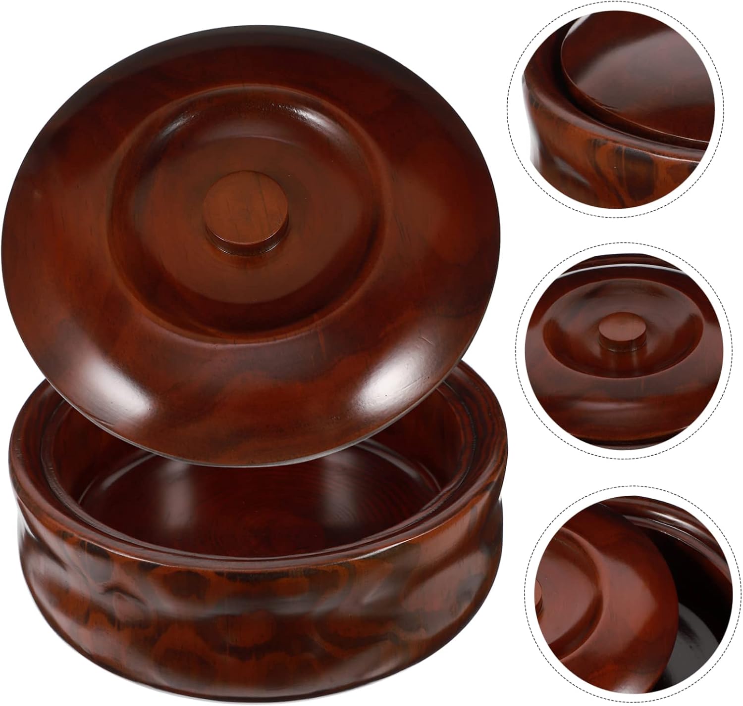 Wooden Fruits Bowl with Cover Snacks Box Lightweight Retro Style for Home and Store Use Food Protection Holder