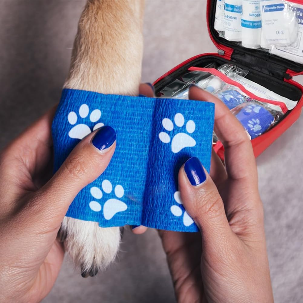 Kit de primeros auxilios para perros y gatos, 27 piezas, botiquín de viaje para perros, botiquín de primeros auxilios para mascotas, farmacia para perros, bolsa de emergencia para viajes y