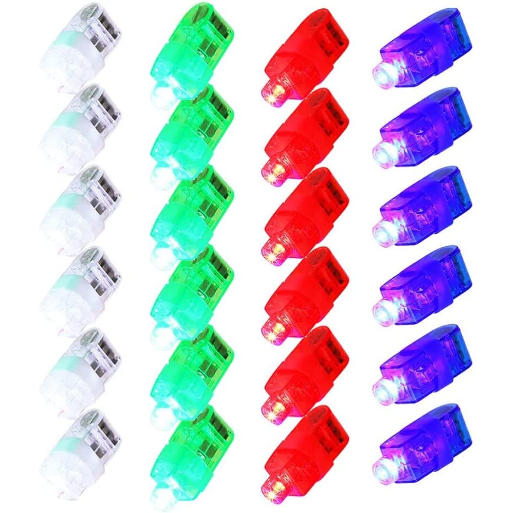 HDBHSBE LED Finger Lights Colorful Plastic Finger Thumb Ring Band Flashlight Toy for Kids Adults 24pcs 1