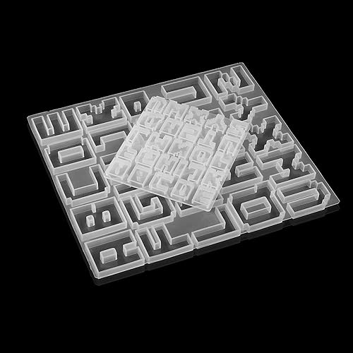 Miniatura 5 de Moldes de fundición de silicona con letras del alfabeto inglés, moldes de resina epoxi estilo mixto para hacer joyas de bricolaje, suministros (2)