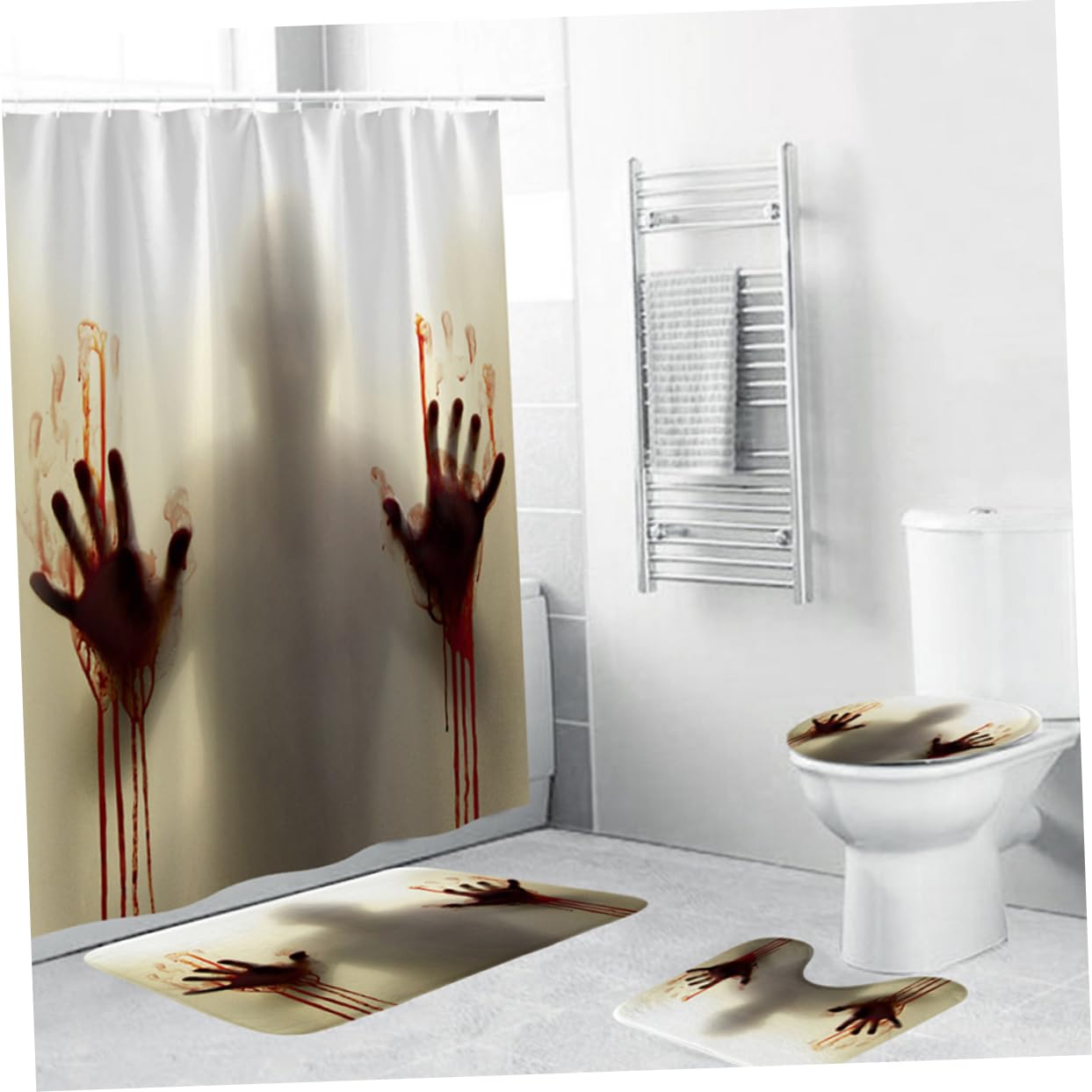 ABOOFAN 12piezas Cortina De Baño Decorativa Impresión De Halloween Ganchos para Baño Moderno y Elegante