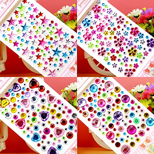 Flowers Gem Stickers, Maxleaf 3D Self Adhesive (Approximately 900Pcs) Rhinestone Jewels Gem Stickers For Crafts Nail Makeup Kids Gift #TOP6