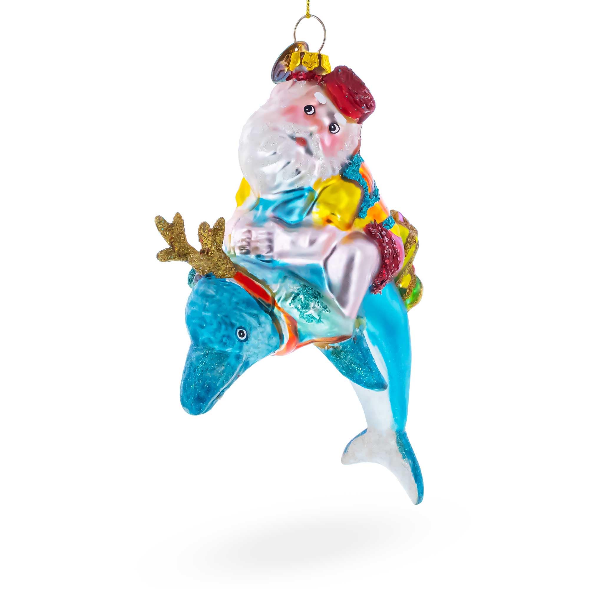 Père Noël plongeur et dauphin BestPysanky : la magie d'un Noël féerique