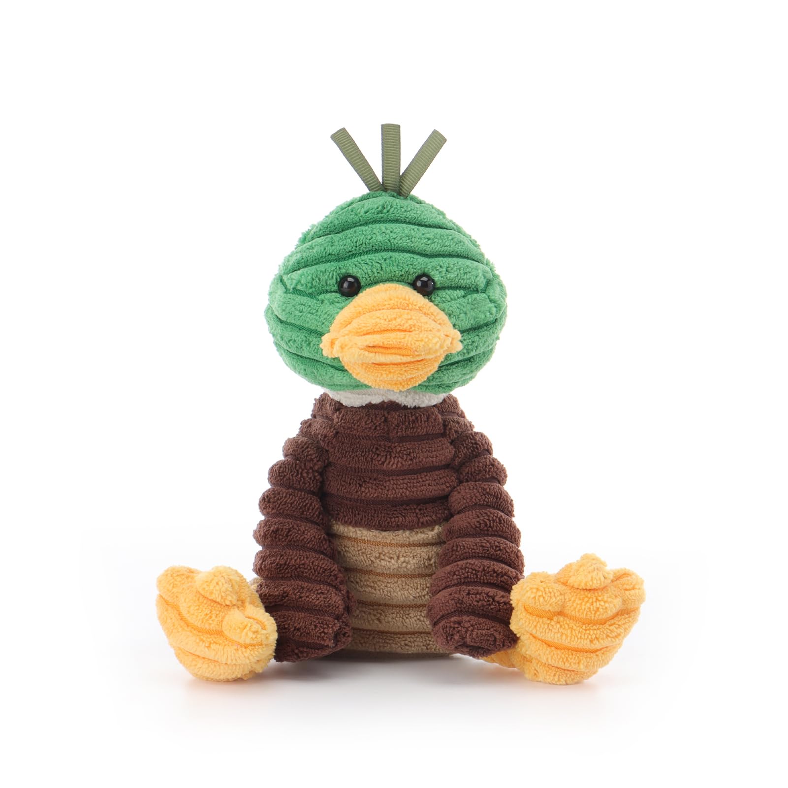 Apricot Lamb Corduroy Mallard Duck Plushies Stuffed Animals for Baby Girl and Boy Soft Cute Plush Toys for Kids 7 Inches
