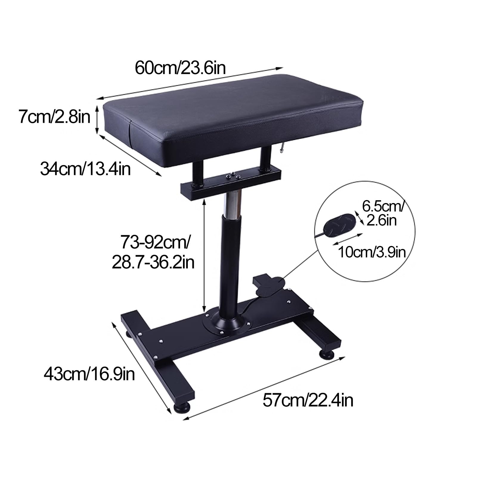 TRUNXUCL Hydraulic Tattoo Arm Rest Stand, Adjustable Height Tattoo Armrest Stand with Thickened Soft Pad, Tattoo Supplies for Tattoo Studios, Artists, Salons
