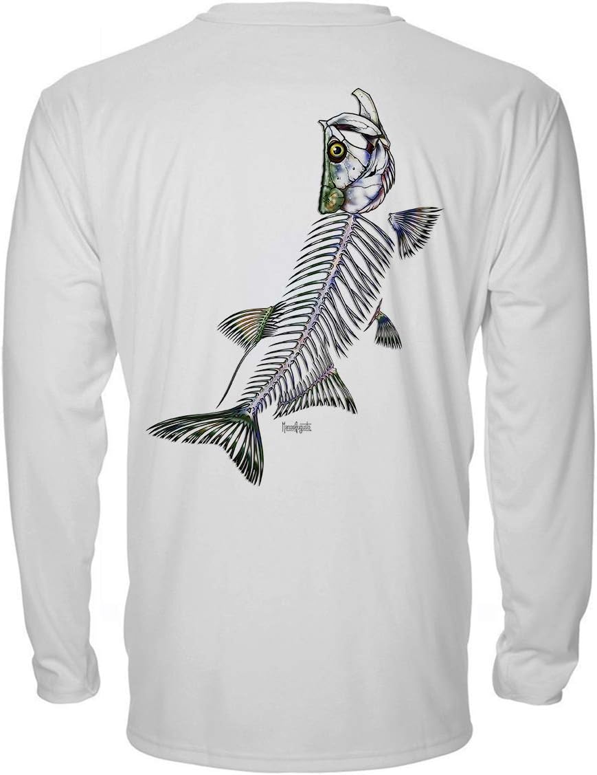 Denali Men's Teaser UPF 50+ Long Sleeve T-Shirt, UV Protection Shirt, Trophy Bones Collection by Marcos Augusto: Mako
