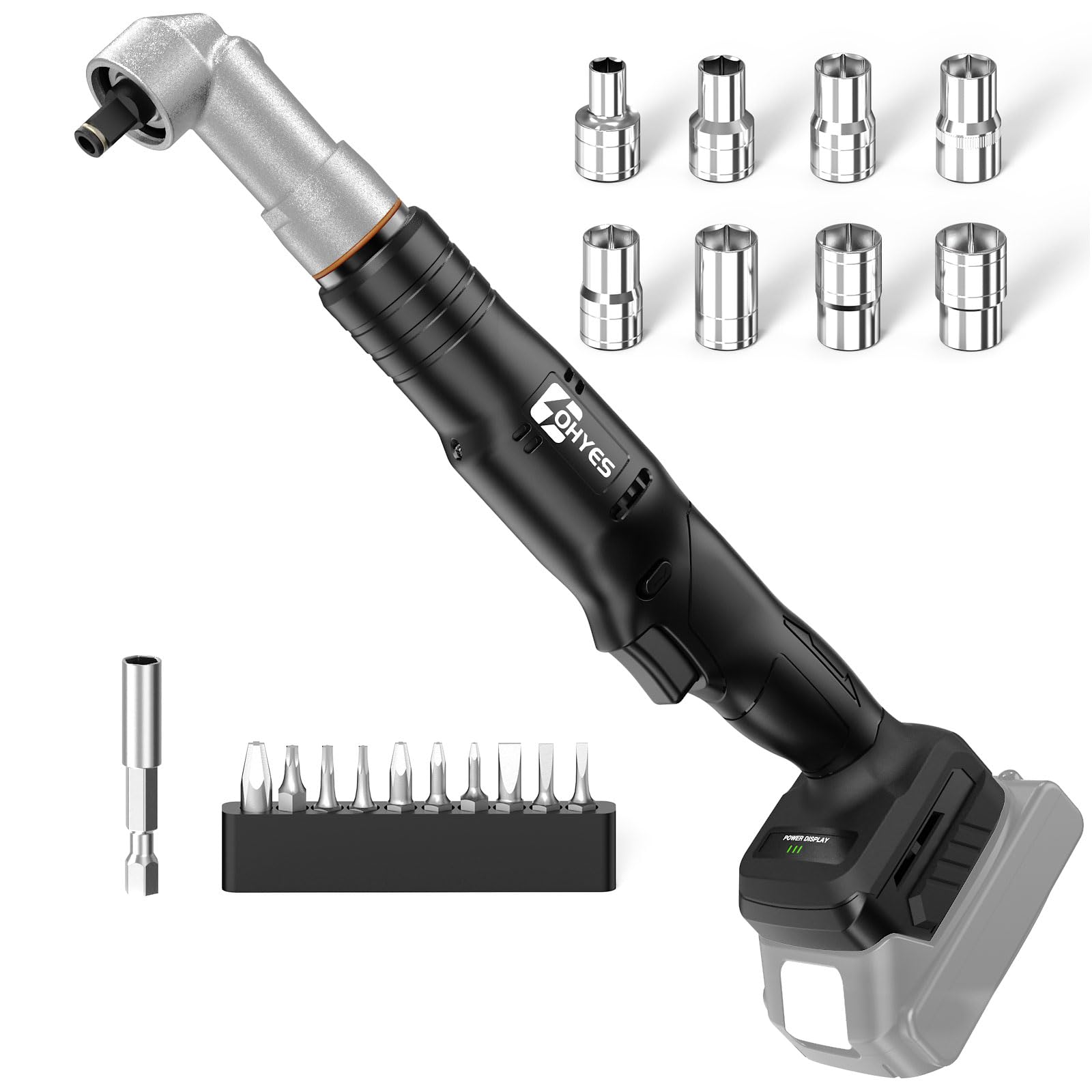 Akku-WinkelKombischrauber für Makita 18V – Mit 1/2" Stecknuss- & 1/4" Bit-Antrieb 6 Geschwindigkeiten 360° schwenkbarer Kopf – für Auto, Handwerk & Heimwerken (ohne Akku)
