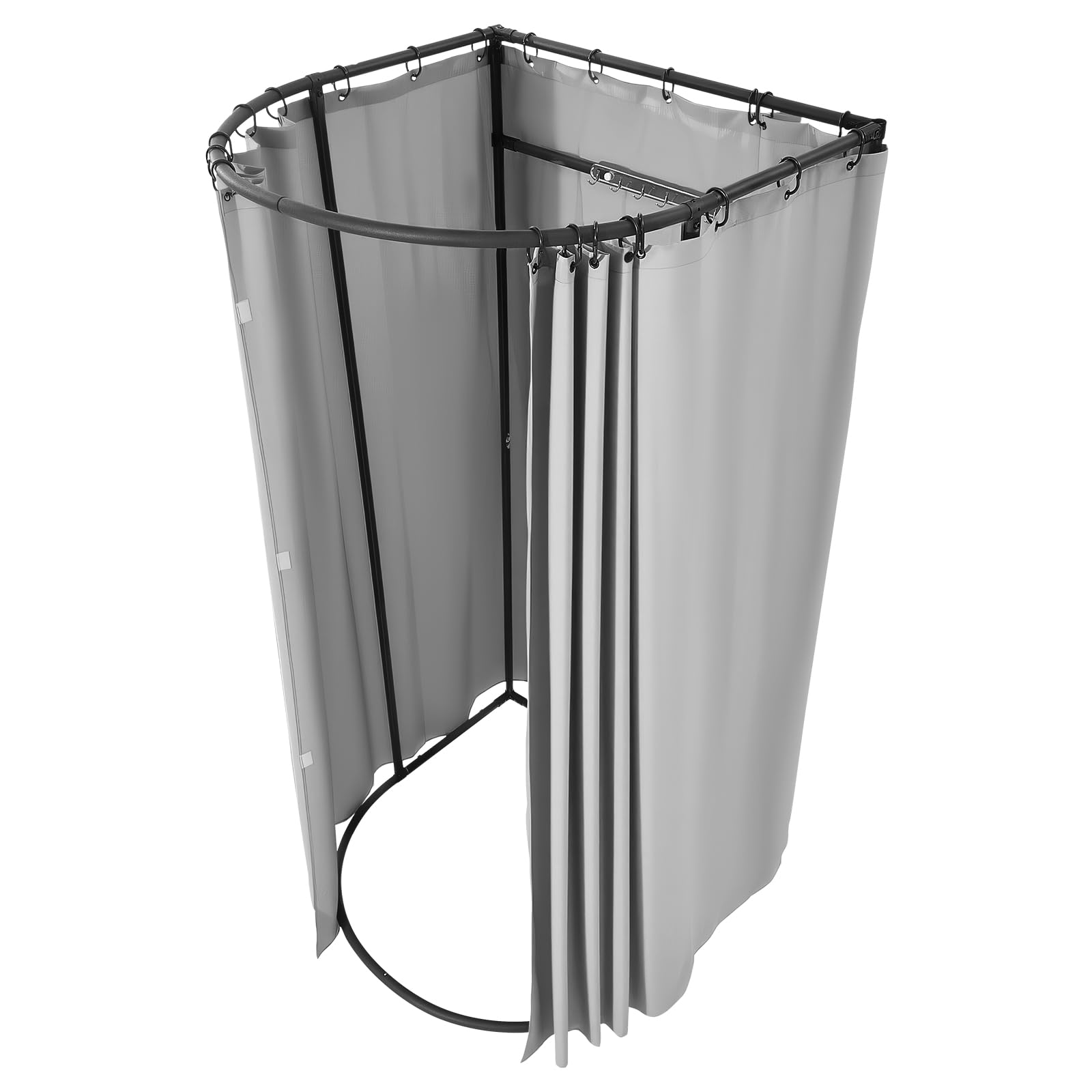 VEVOR Camerino di Prova da 100 x 95 x 200 cm Spogliatoio Portatile Mobile con Tende Spesse in Poliestere, Tenda Ombreggiante e Gancio, per Boutique, Sartorie e Spazi Esterni, Nero e Grigio-Bianco