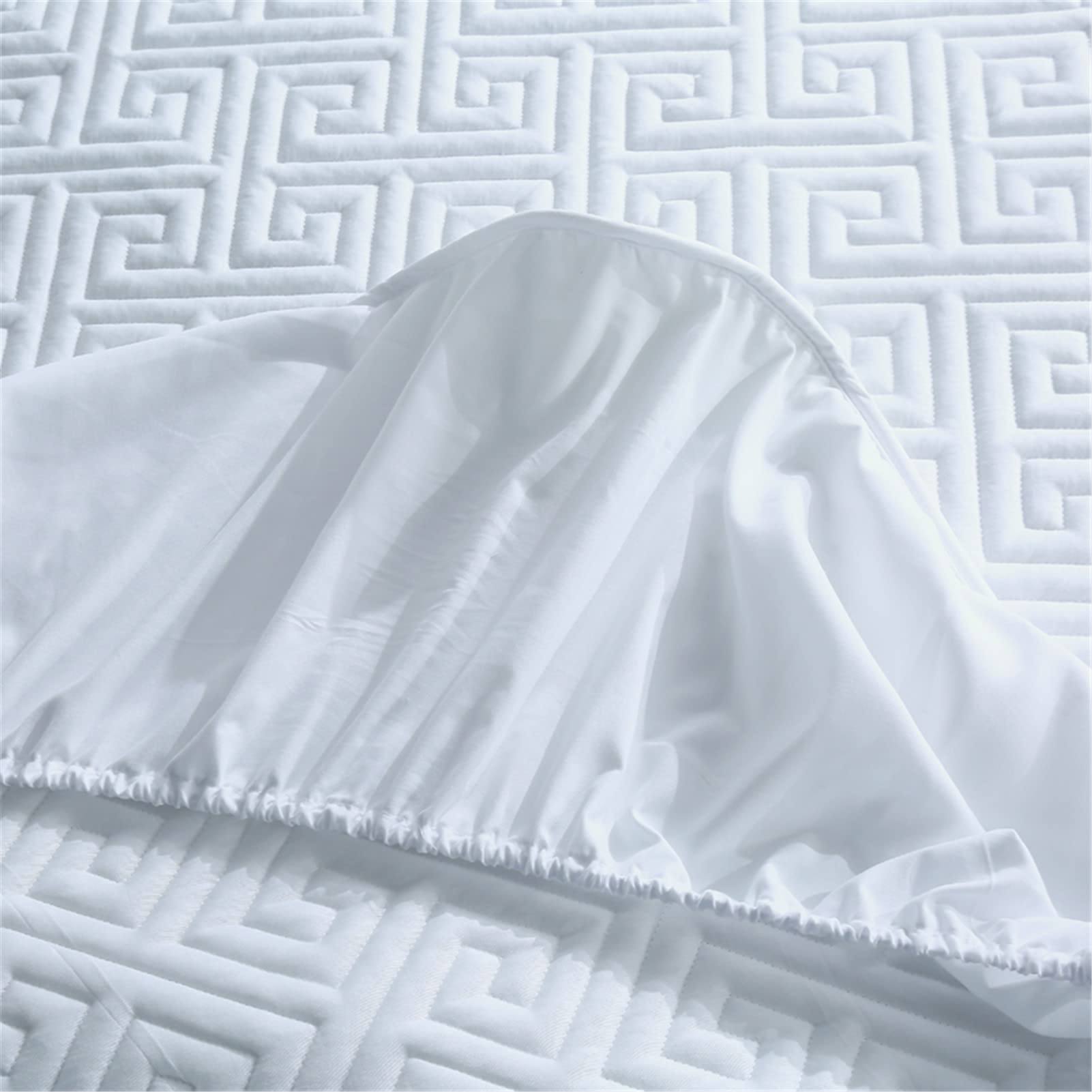 Protector Colchon, Home Protector de Colchón Acolchado, Cubrecolchón, De Fibra, Transpirable, Confortable, Cubre Colchón (Blanco,EstáNdar 150x200cm)