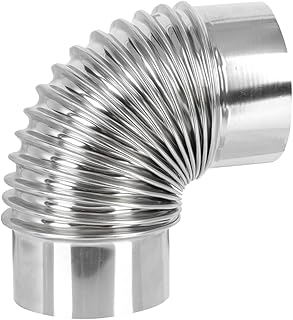 OSALADI Hose Metal Flue Elbow Chimney Flue 90 Degree Chimney Flue Metal Exhaust Pipe Heating Stove Pipe Heating Stove Exhaust Pipe Flexible Pipe Stove Flue Stainless Steel