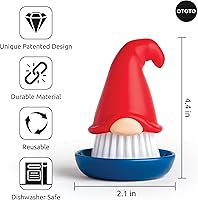 Vista 6 de OTOTO Barbudo (Beardy), Cepillo para lavar los platos y verduras de gnomo, regalos extravagantes, accesorios bonitos y divertidos de cocina