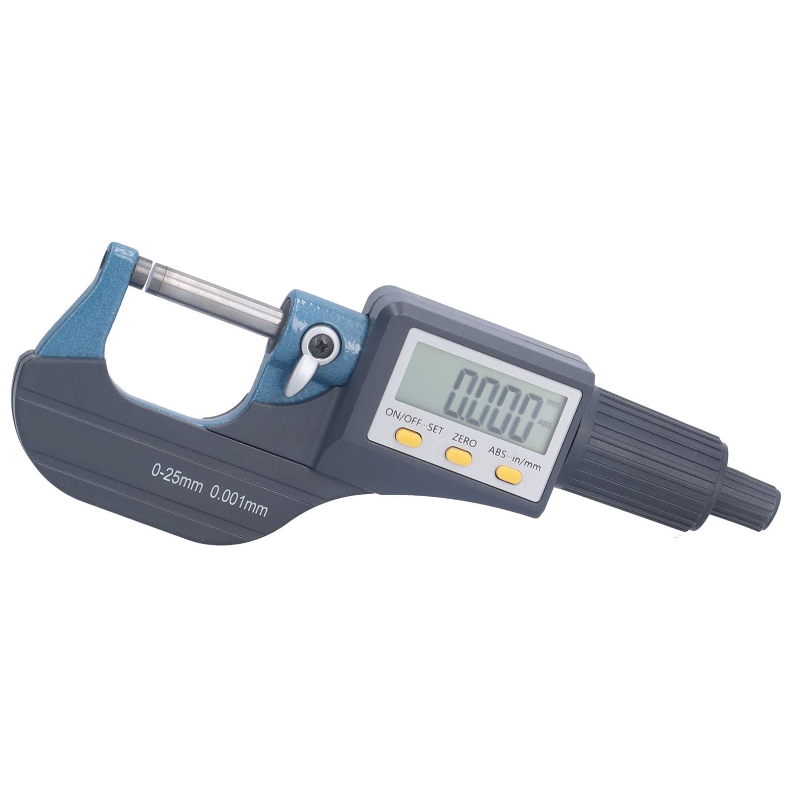 Micrómetro digital Resolución de 0,00005 pulgadas/0,001 mm Herramienta de medición de espesor profesional Micrómetro electrónico de 0 25 mm para medición de taller con pant