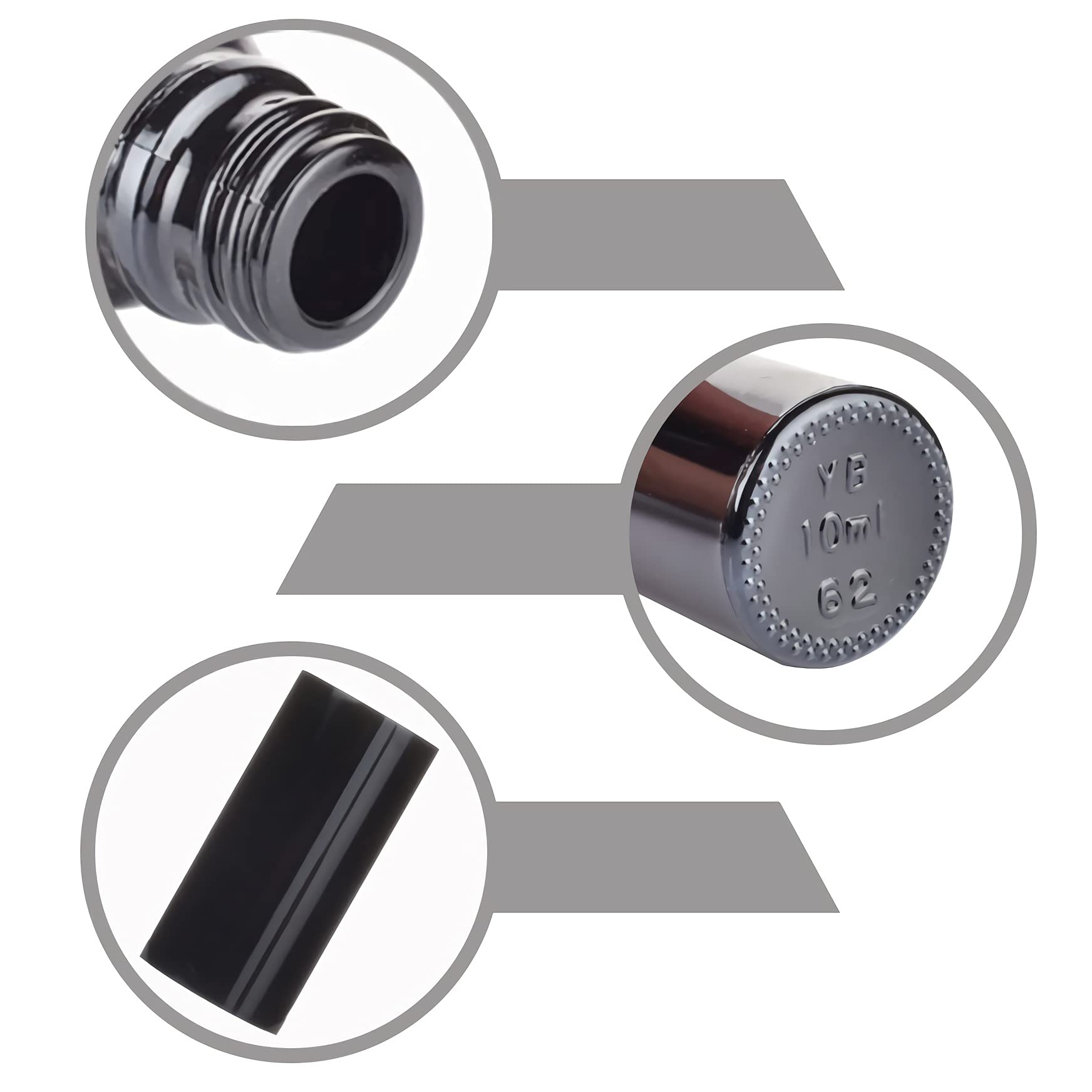12 pezzis 15ml Flacone Spray in vetro Brillante Nero & 2 pezzis imbuto, 15 ml Spruzzatore liquido, Bottiglie Vuote Riutilizzabile da Viaggio Contenitori per Profumo Pulizia della Casa
