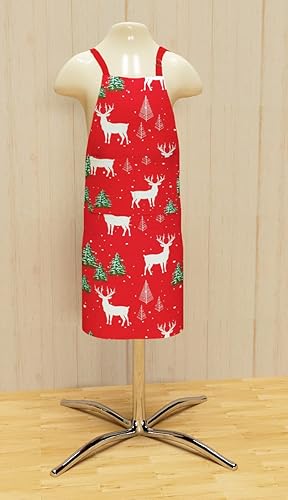 Miniatura 6 de Apron, Christmas Forest, 100% Cotton Apron with an adjustable neck strap & Extra-long Ties and Pocket, Size 28x32 Inch. Perfect for Thanks Giving,