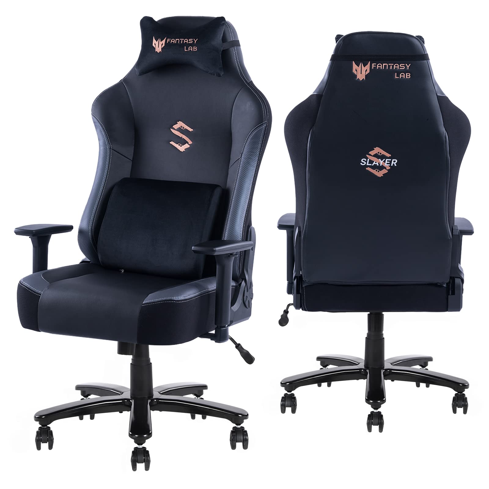 Buy FANTASYLAB Big and Tall 400lb Massage Memory Foam Gaming Chair - Adjustable Tilt, Back Angle 