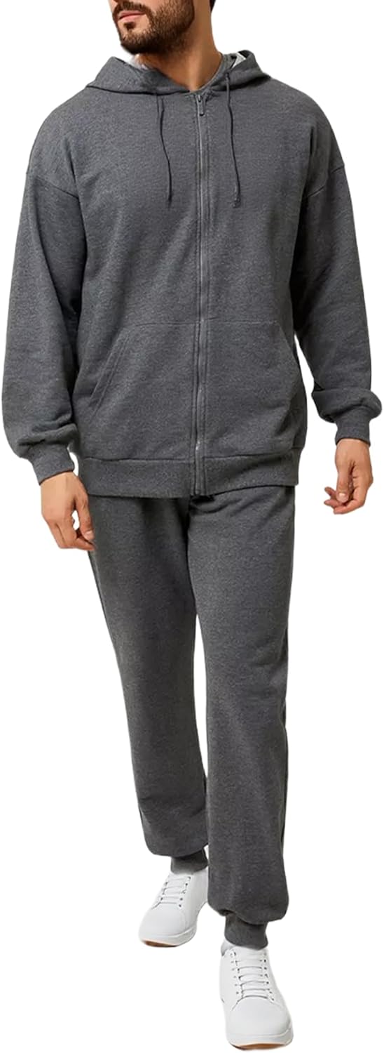 Men's Tracksuits Casual 2 Piece Sweatsuit For Men Full Zip Up Hoodies And Sweatpant Set Jogging Suits Sets