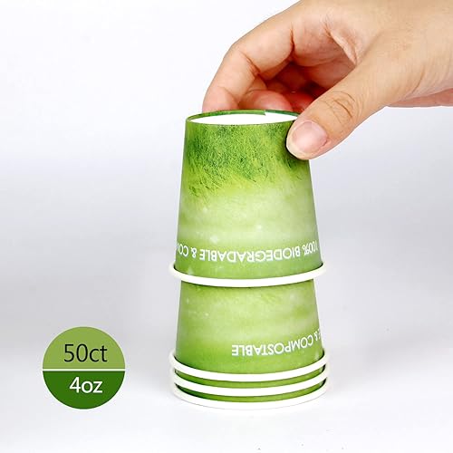 Miniatura 7 de Yes!Fresh Vasos de papel desechables de 4 onzas para bebidas calientes, ecológicos, mini vasos de papel para fiestas, pícnics, barbacoas, viajes y