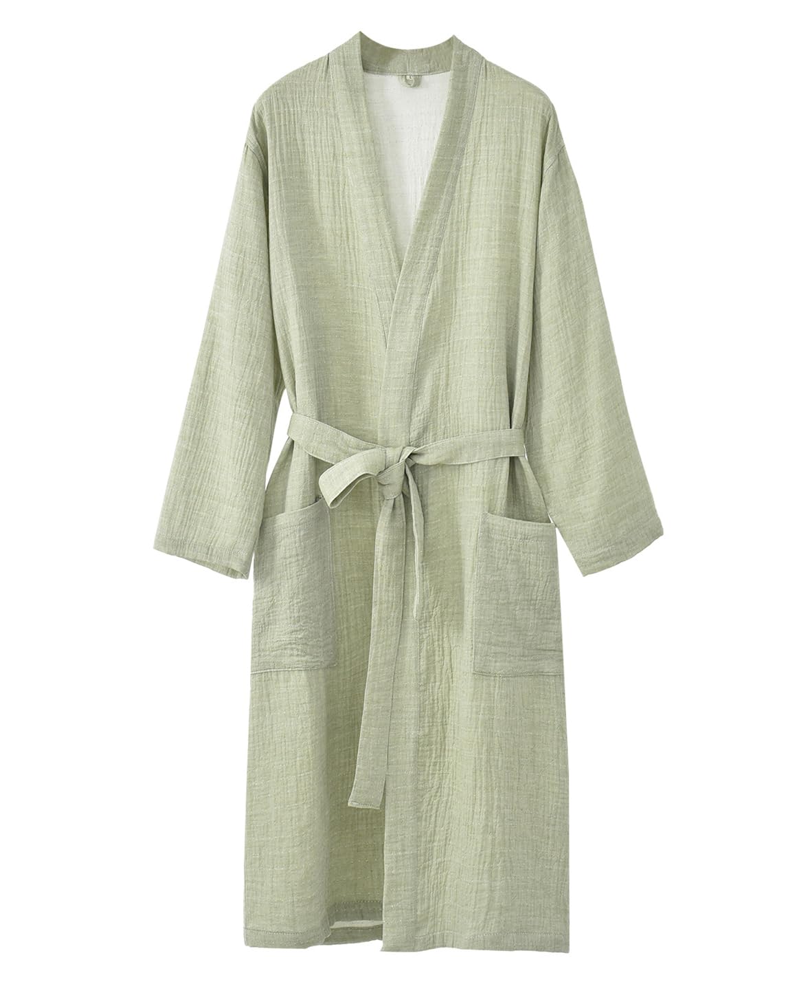 Bata unisex de gasa 100% algodón Bata de baño tipo kimono ligera de hilo teñido Ropa de dormir absorbente de muselina para spa para mujer