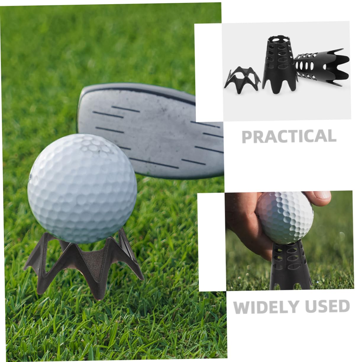 GALPADA Soporte De Golf Tees De Golf Novedad Tees De Golf De Abedul Juego Golf Profesional Golf Práctico Tees De Golf Altos Tees para De Golf Polipropileno Black