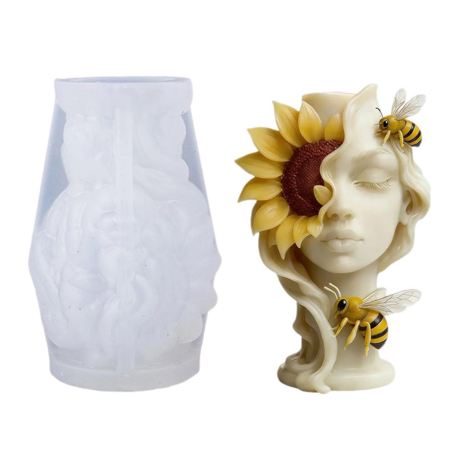 Zeiwohndc Lady Silicone Molds Lady Figure Silicone Molds for Resin Casting Soap Making Chocolate Floral