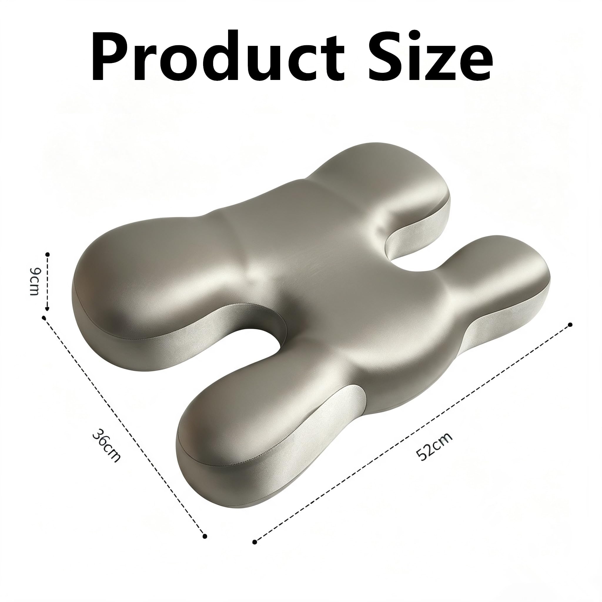 Oreiller Cervical Ergonomique Mémoire de Forme,Taie d'oreiller en Satin Forme de H Coussin pour Dormir sur Le Côté et sur Le Dos,Soulagement de la Pression