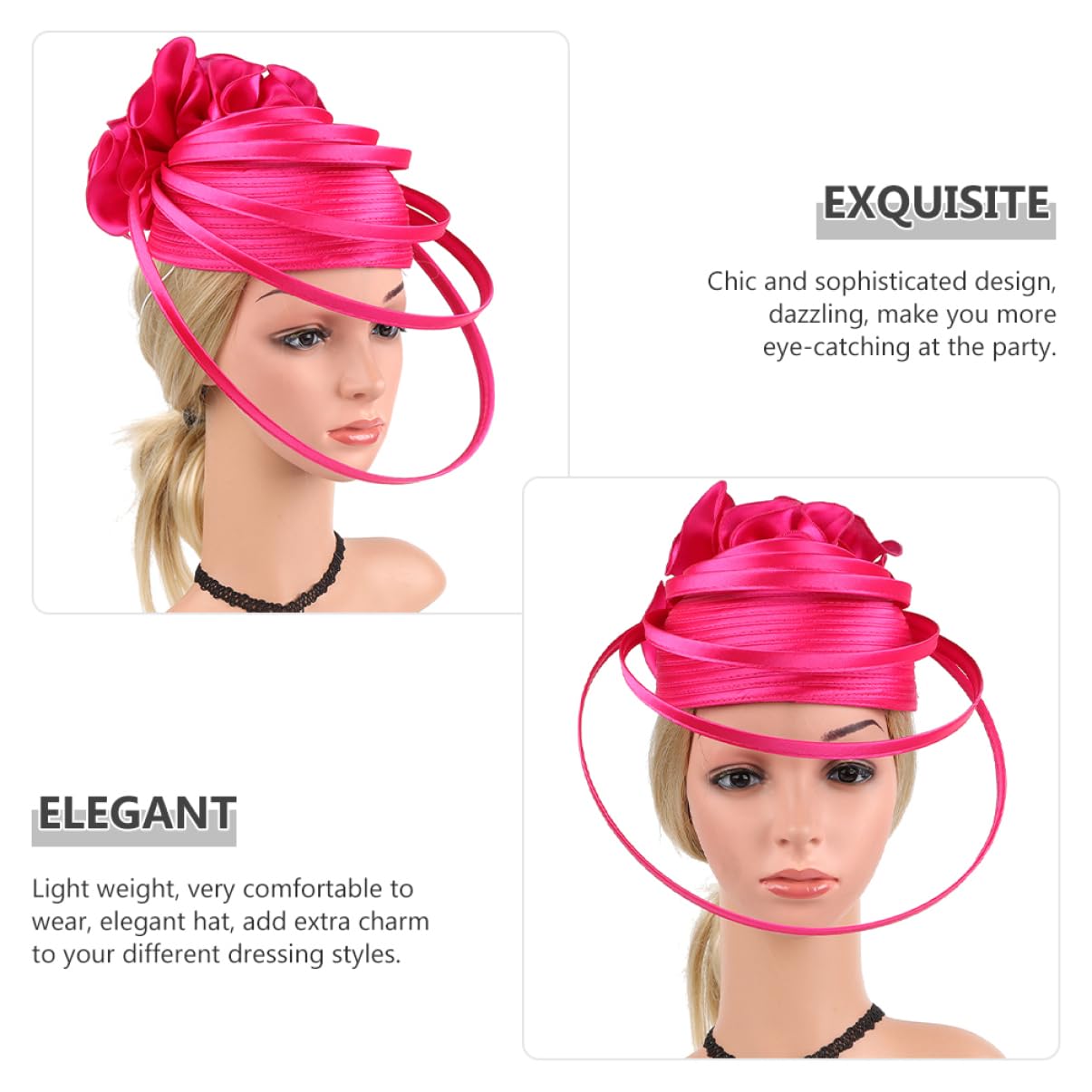 SHERCHPRY 2 cappellini da cocktail da donna, accessori per capelli, accessori per capelli da sposa, decorazioni per capelli, fascia fascinator