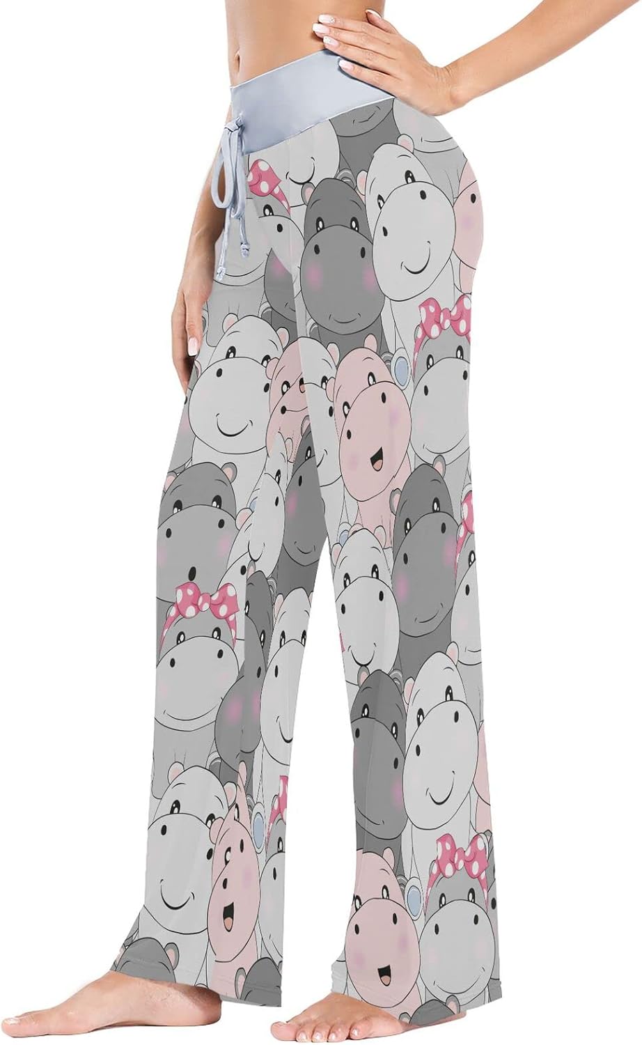 Women's Pajama Lounge Pants Casual Drawstring Loose Sleepwear Cozy Stretch Pants Wide Leg - Image 3