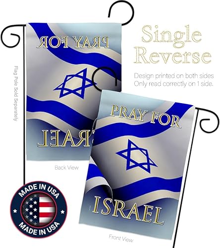 Miniatura 3 de USA Decoration Pray for Israel - Juego de asta de bandera de Israel para el hogar, letrero de patio, soporte de tumba, poste de cementerio, tapiz