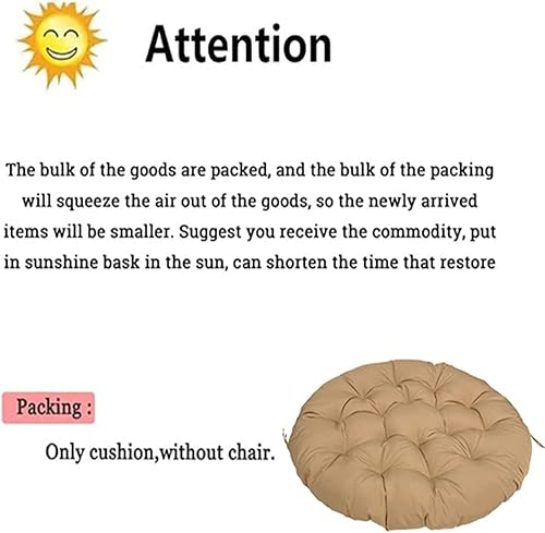Miniatura 5 de Cojines para silla redonda de hongos resistentes al agua, cojín de repuesto para silla Papasan de gran tamaño, cojín de asiento de bambú, suave,