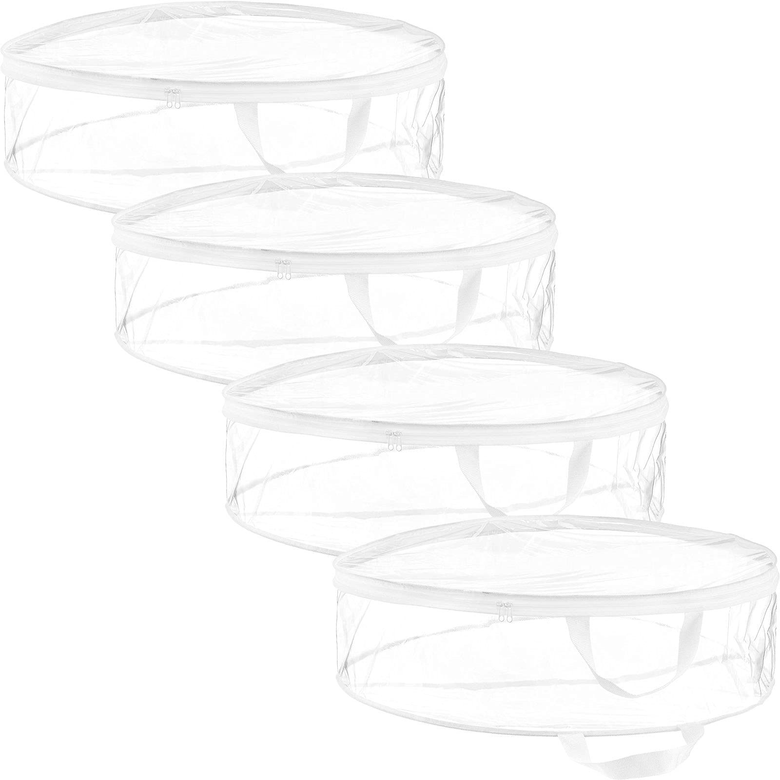 Shappy 4 Pezzi Contenitore per Ghirlande Natalizie Borse Trasparenti per Ghirlande da 30 Pollici Borsa Custodia per Corona in Plastica con Doppie Cerniere e Manici per Natale Ringraziamento