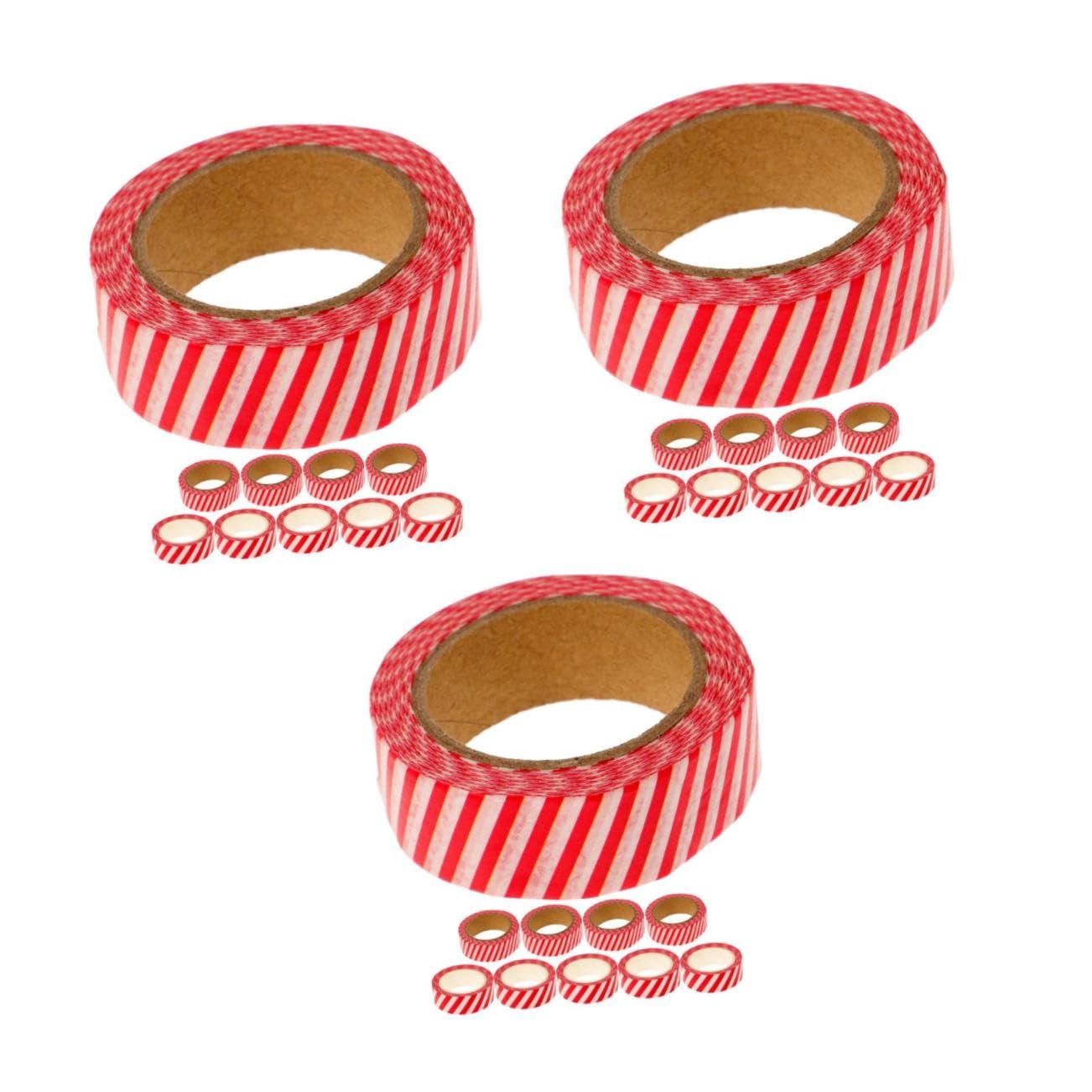 Angoily 30 Rollen Teiliges Weihnachts Washi Tape Dekoratives Klebeband mit Streifenmuster DIY Bastelband für Scrapbooking Geschenkverpackung und Kalendergestaltung Kompakt und Vielseitig