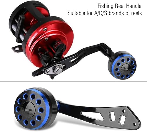 Miniatura 5 de Alomejor Mango de carrete de pesca, mango de carrete de metal, mango de repuesto de brazo basculante (1.496 in negro y rojo Leiqiang solo brazo